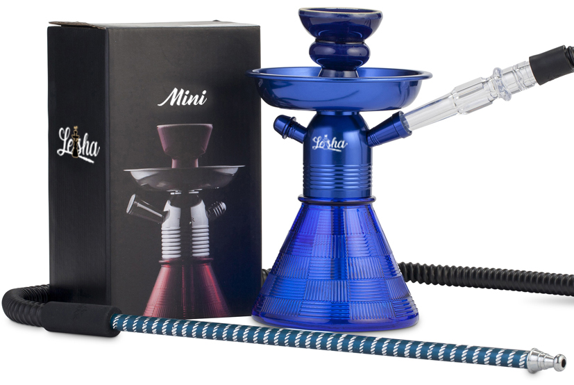 Mini shisha de luxe bleue 20 cms 1 embout