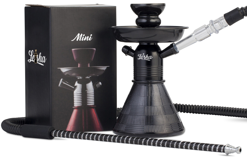 Mini shisha de luxe noire 20 cms 1 embout